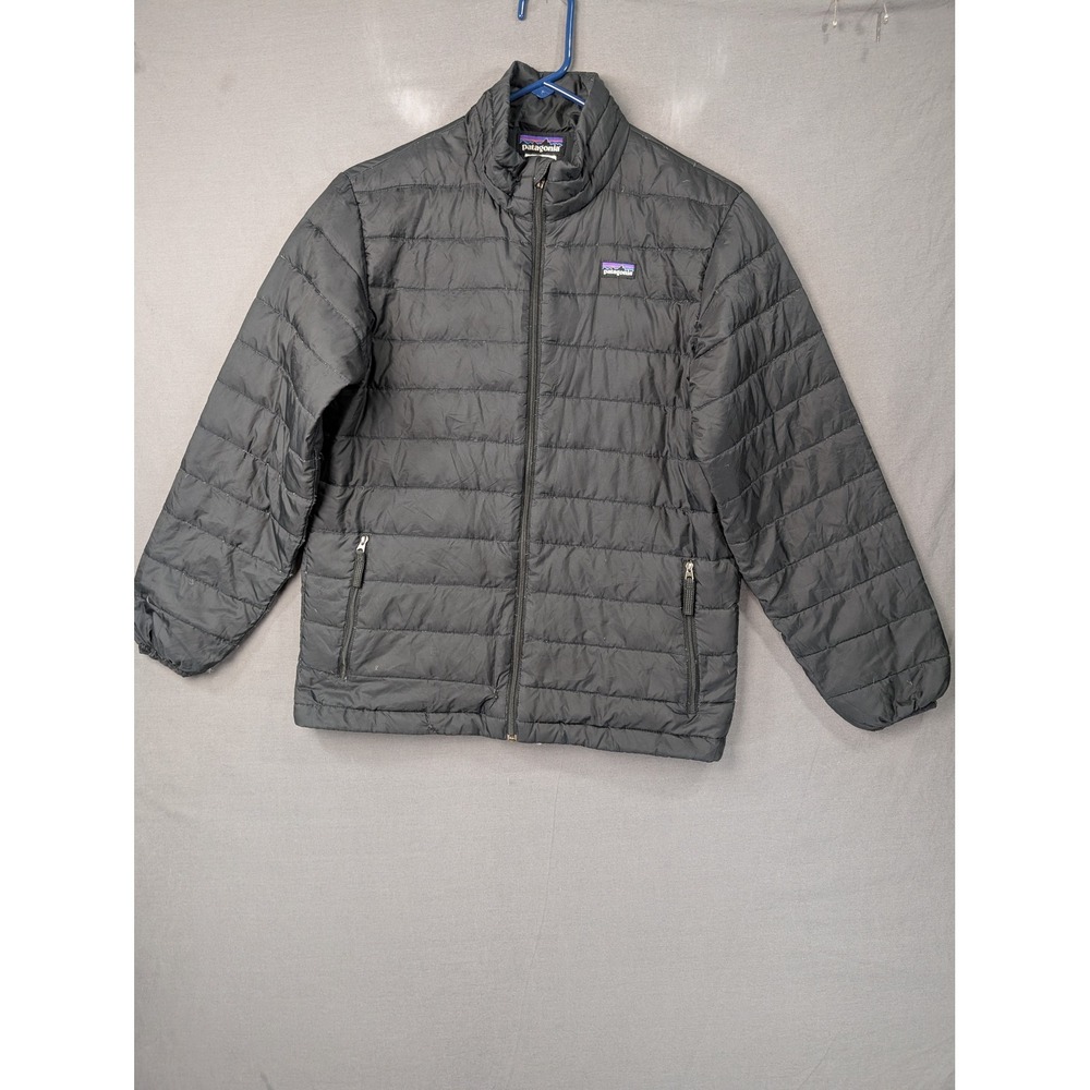 Patagonia Boys Down Sweater Puffer Jacket Black L 12 68243FA13